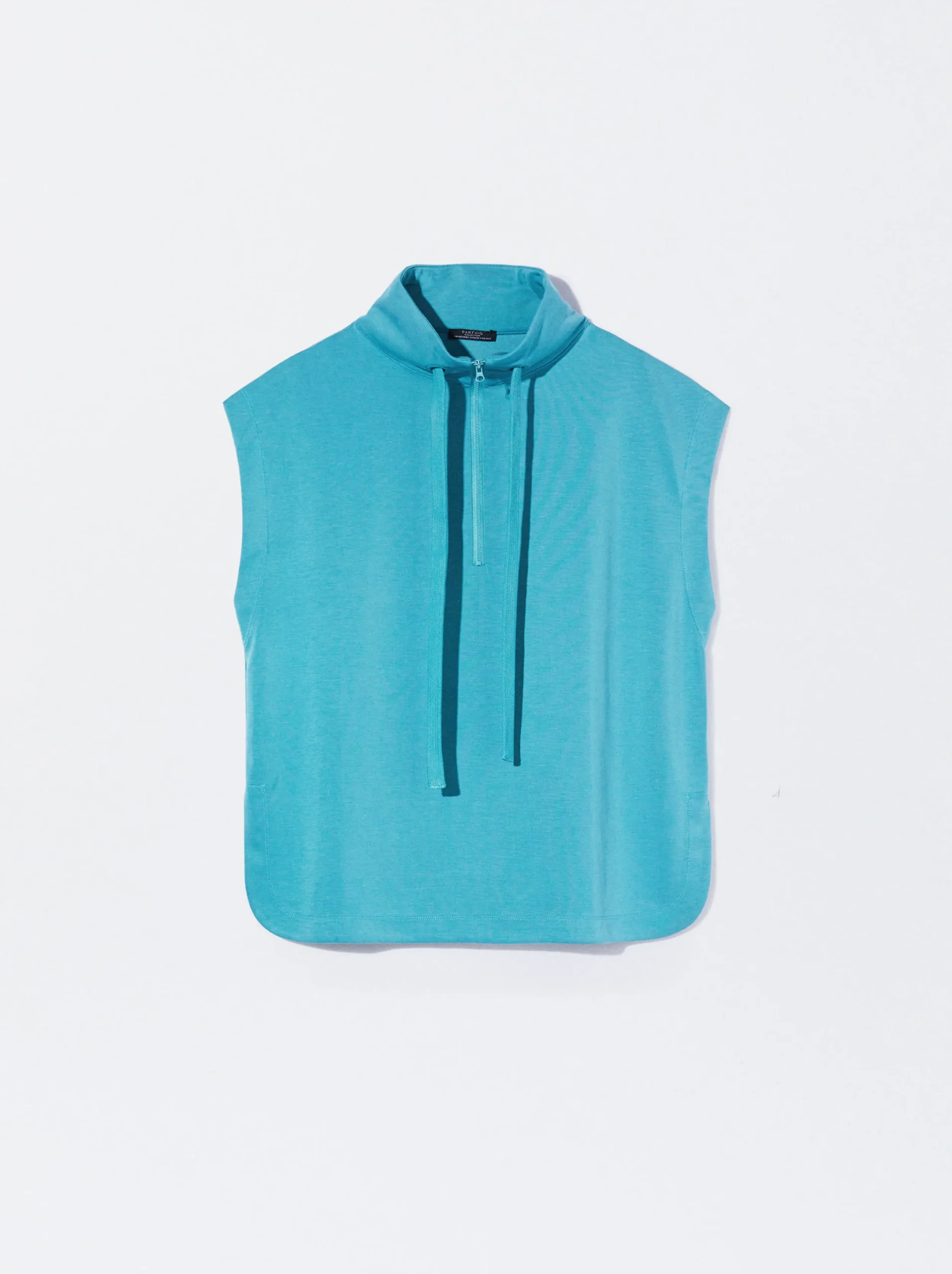 PARFOIS Camiseta Jogger Con Zip Azul Cheap