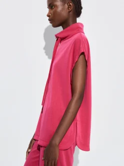 PARFOIS Camiseta Jogger Con Zip Fucsia Clearance