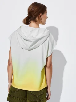 PARFOIS Camiseta Tie-Dye Con Capucha Amarillo Clearance
