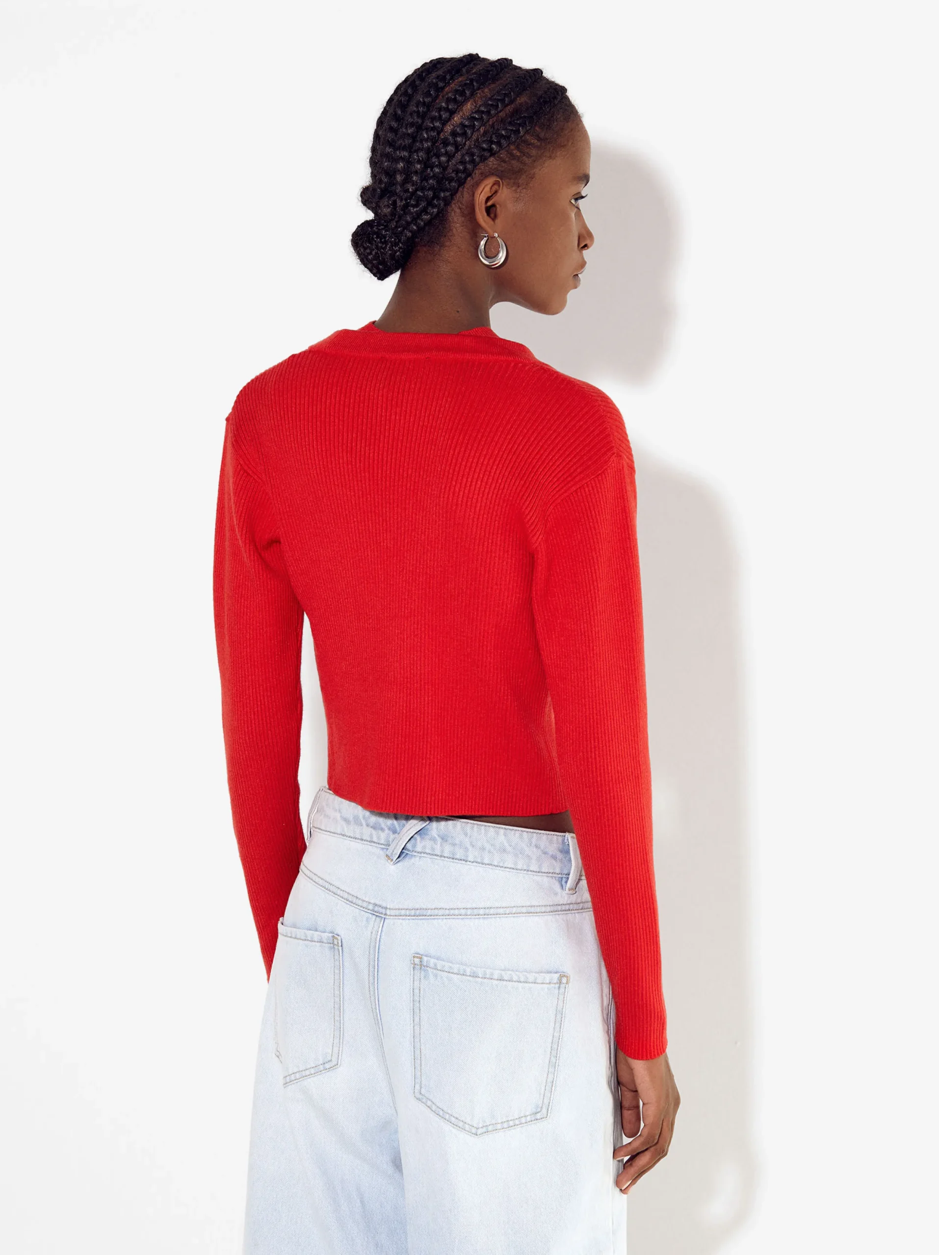 PARFOIS Cardigan De Punto Rojo Best