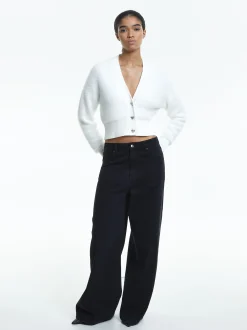 PARFOIS Cardigan De Punto Blanco Best Sale