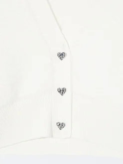 PARFOIS Cardigan De Punto Blanco Best Sale