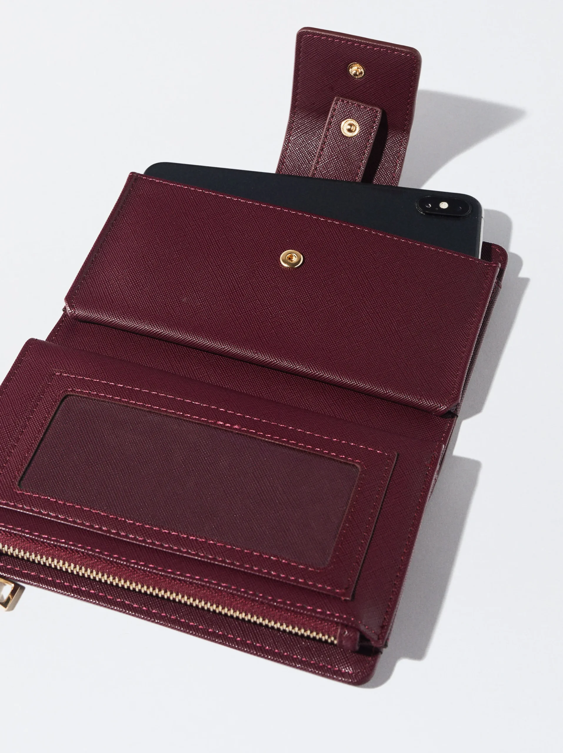 PARFOIS Cartera Con Asa De Mano Burdeos Store