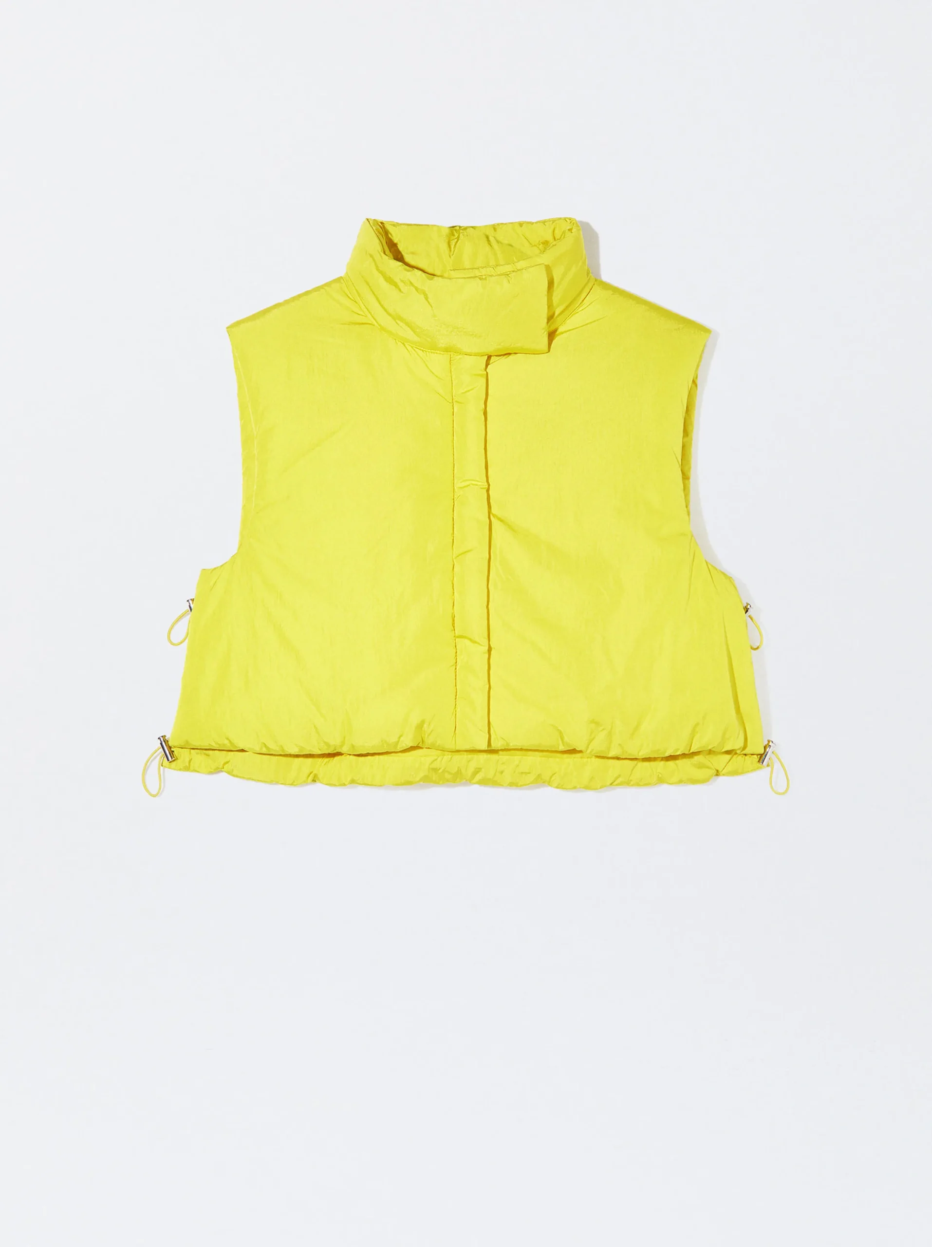 PARFOIS Chaleco Cropped Acolchado Amarillo Cheap