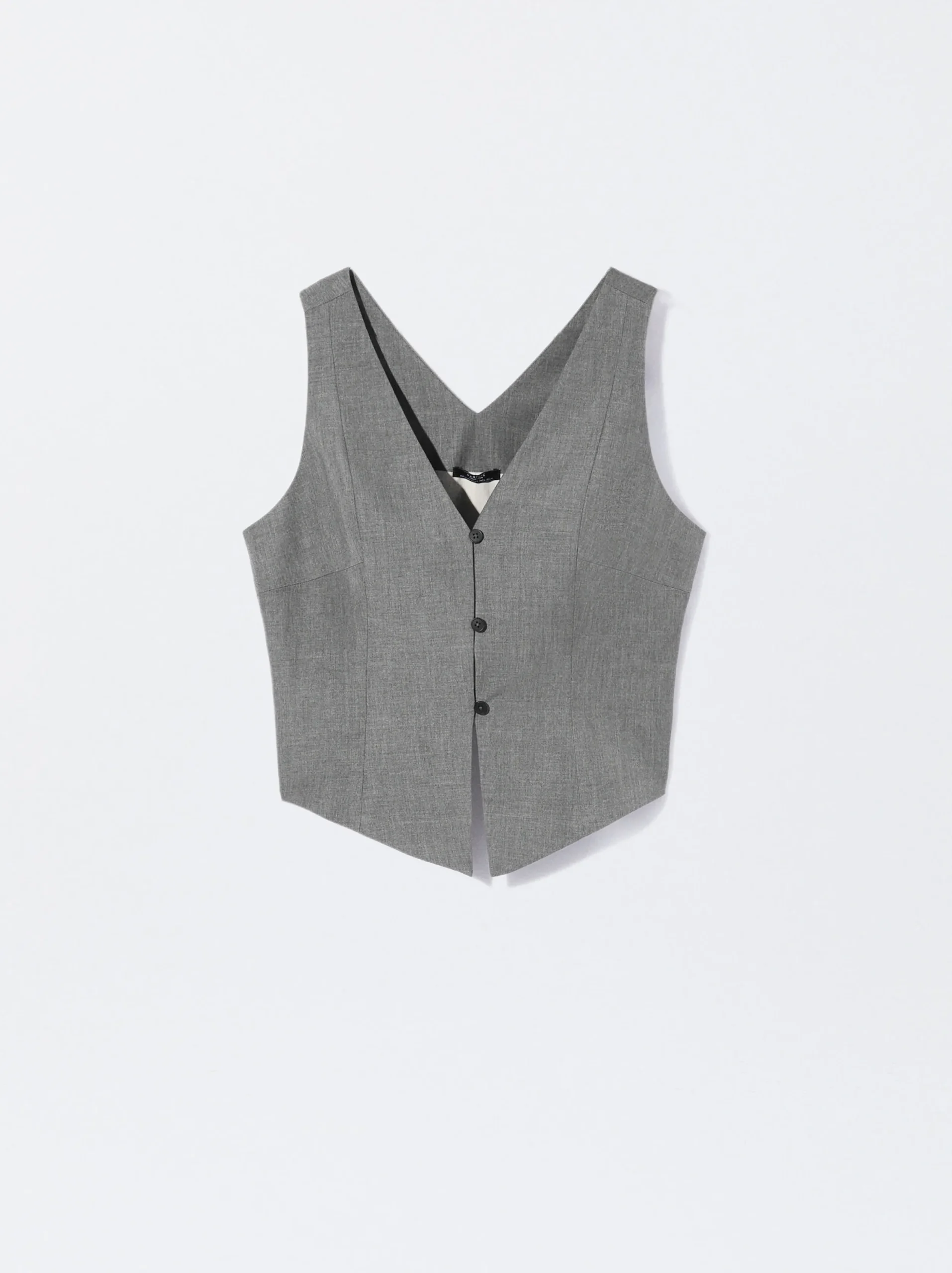 PARFOIS Chaleco Cuello De Pico Gris Discount