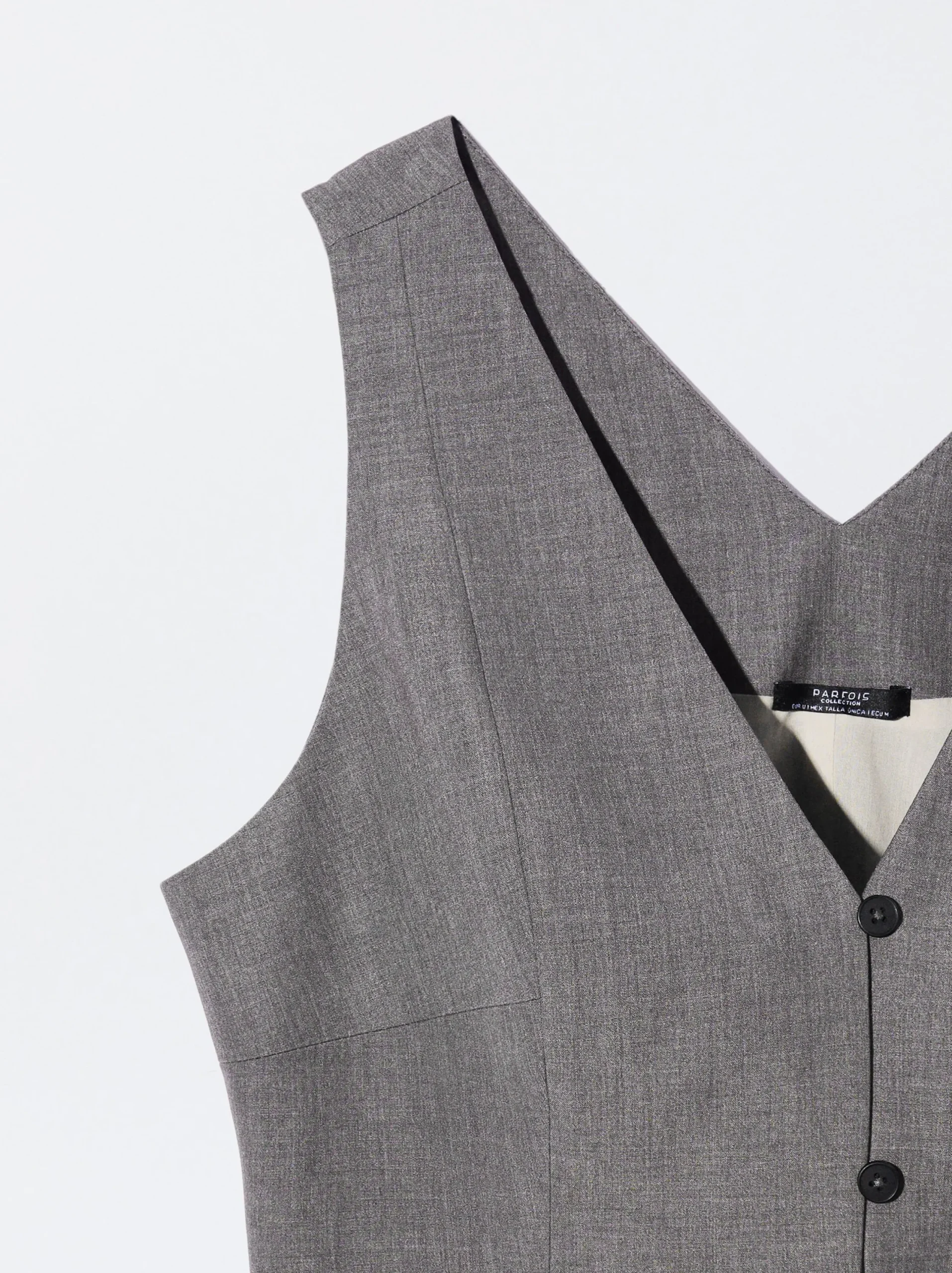 PARFOIS Chaleco Cuello De Pico Gris Discount