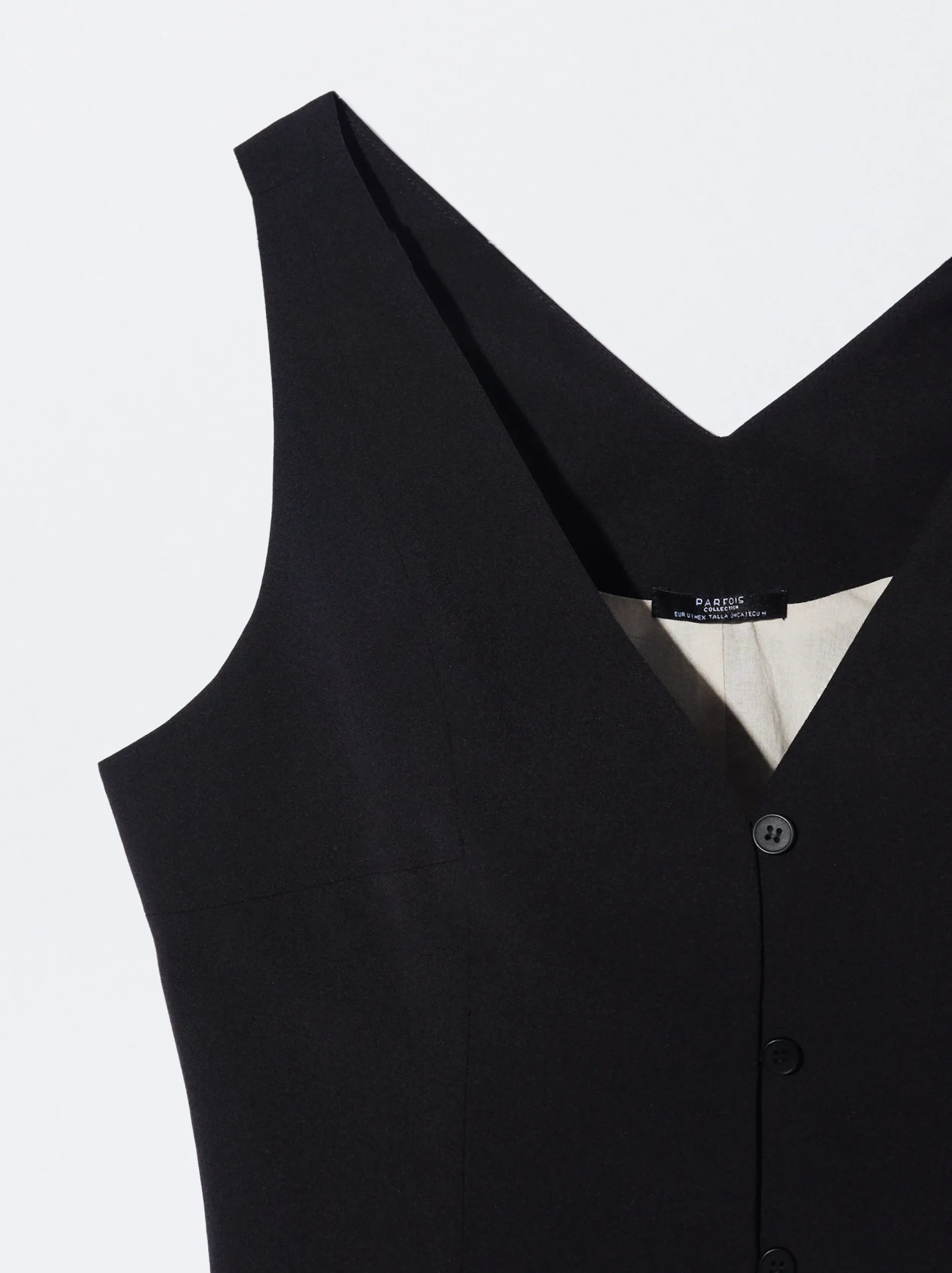 PARFOIS Chaleco Cuello De Pico Negro Outlet