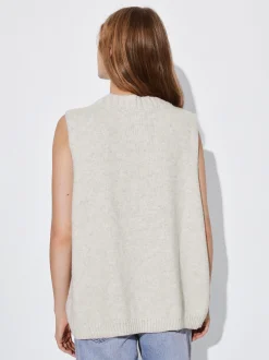 PARFOIS Chaleco De Punto Con Cuello De Pico Beige Clearance