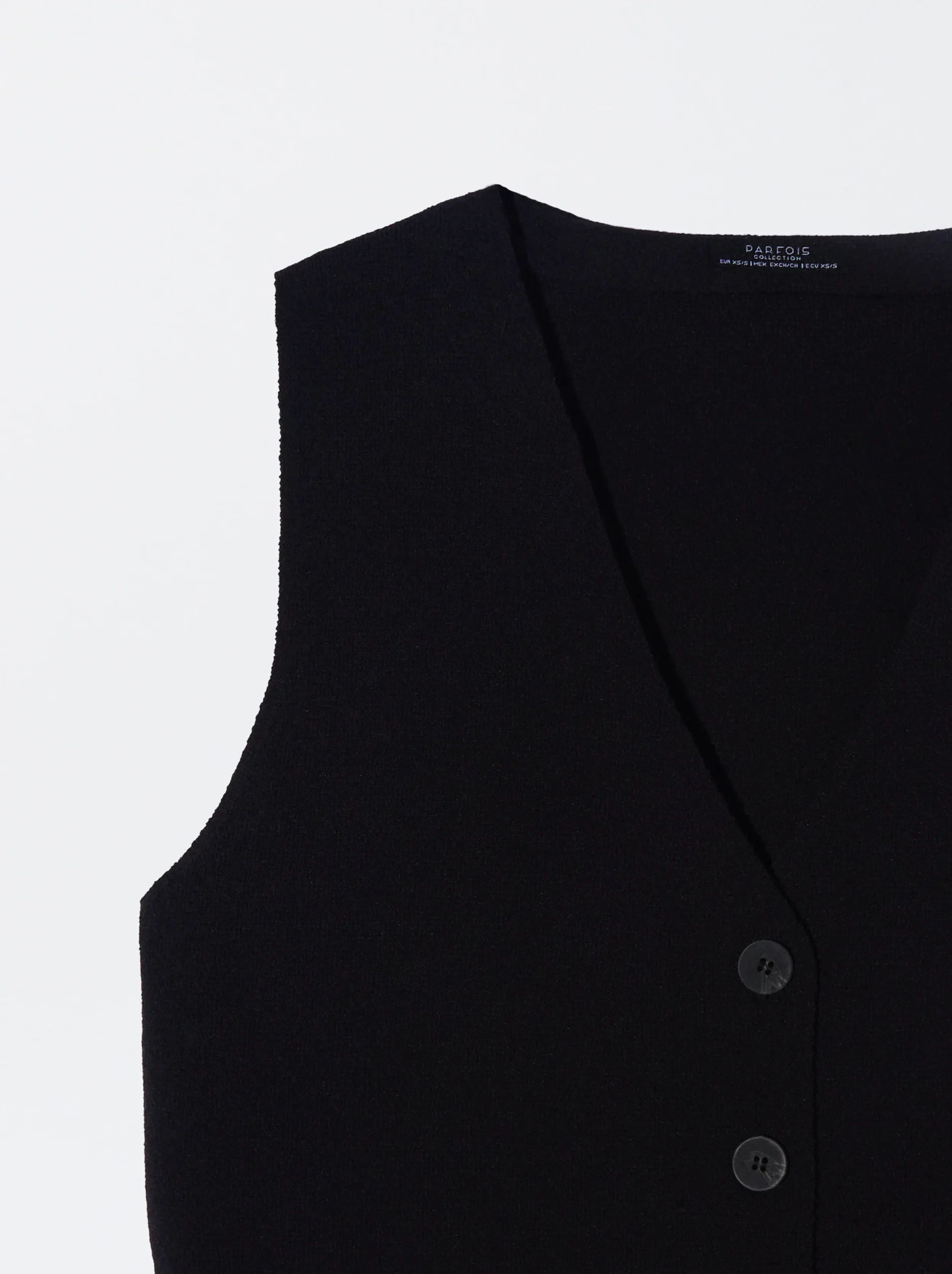 PARFOIS Chaleco De Punto Con Cuello De Pico Negro Best