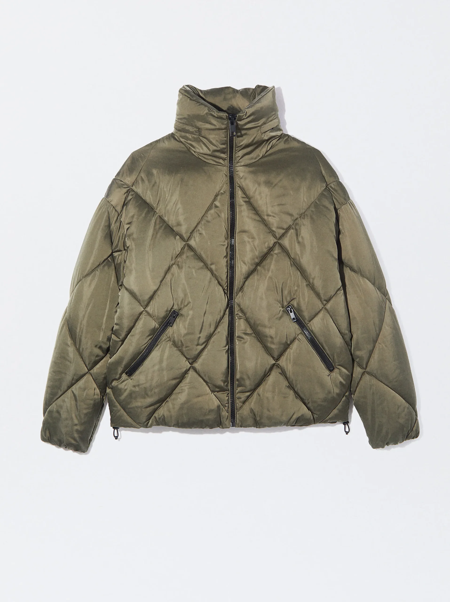 PARFOIS Chaqueta Acolchada De Cuello Alto Caqui Flash Sale