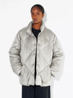 PARFOIS Chaqueta Acolchada De Cuello Alto Verde Best Sale