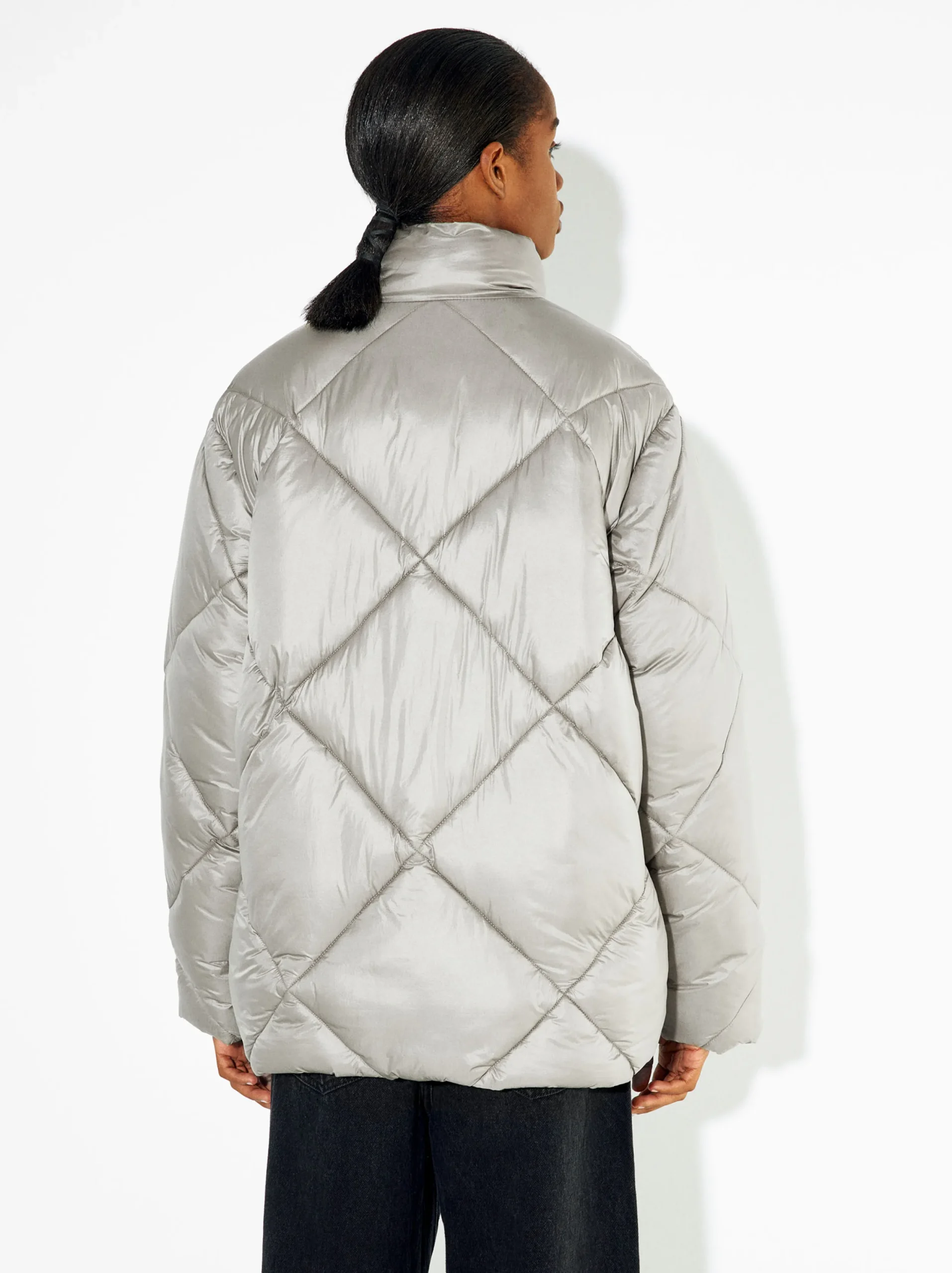 PARFOIS Chaqueta Acolchada De Cuello Alto Verde Best Sale