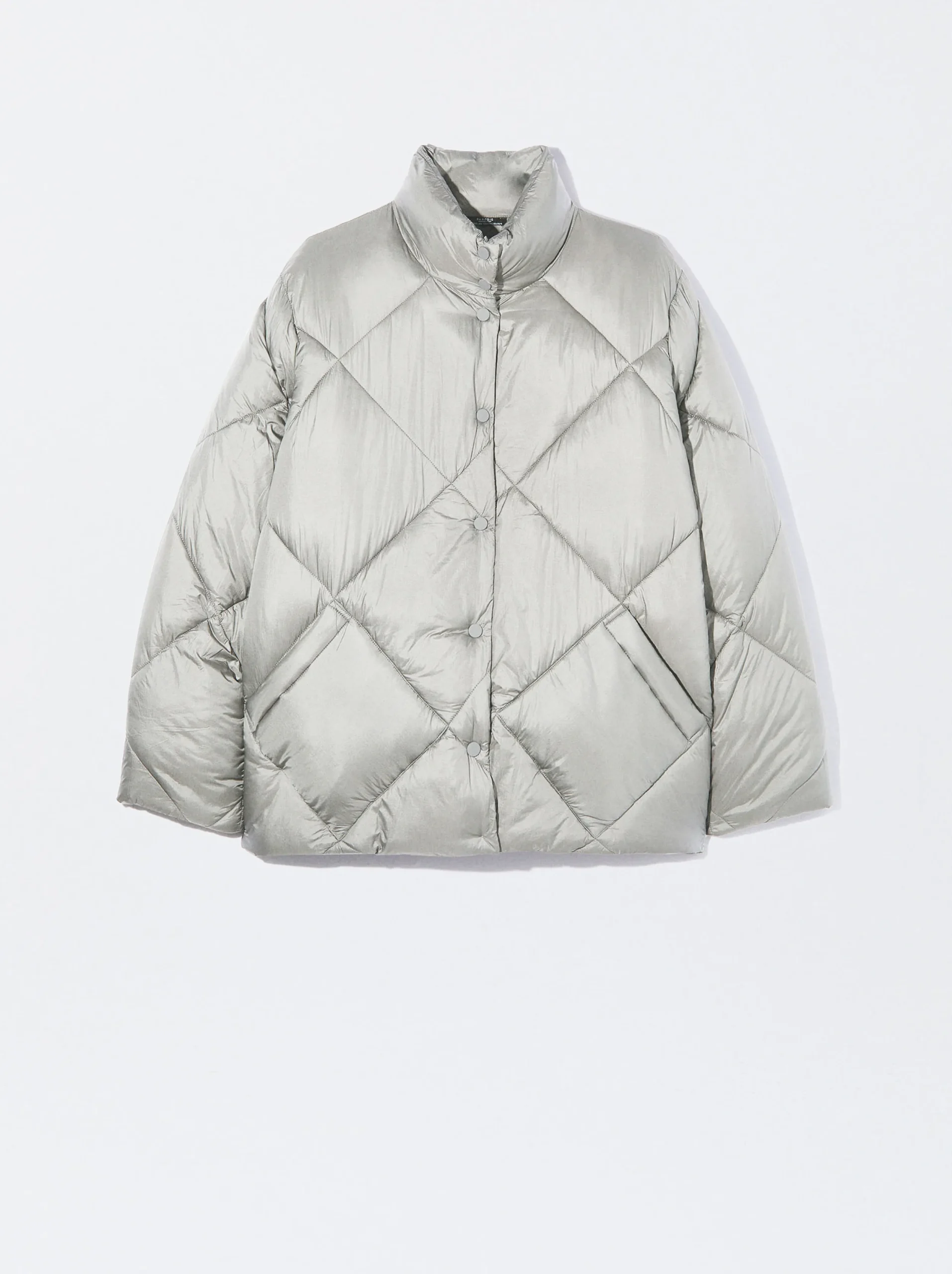 PARFOIS Chaqueta Acolchada De Cuello Alto Verde Best Sale