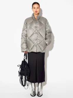 PARFOIS Chaqueta Acolchada De Cuello Alto Gris Online