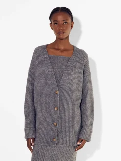 PARFOIS Chaqueta De Punto Con Botones Gris Flash Sale