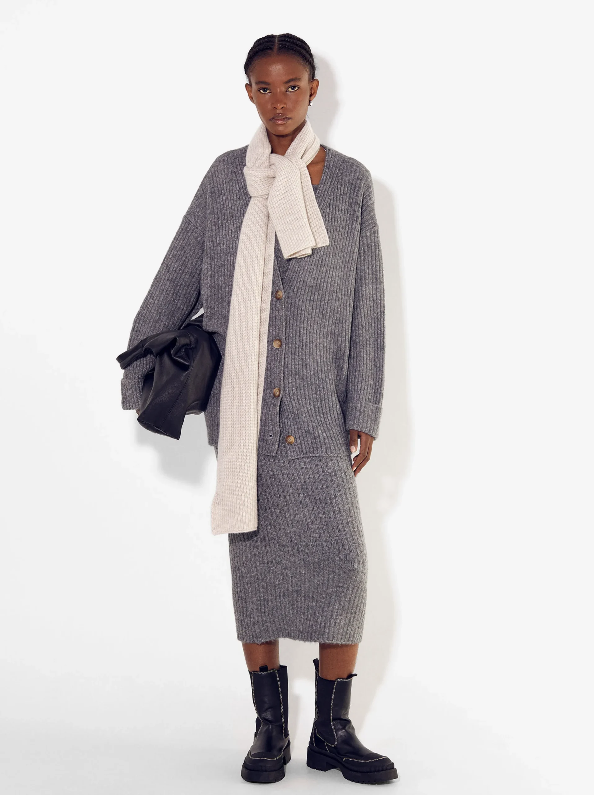 PARFOIS Chaqueta De Punto Con Botones Gris Flash Sale
