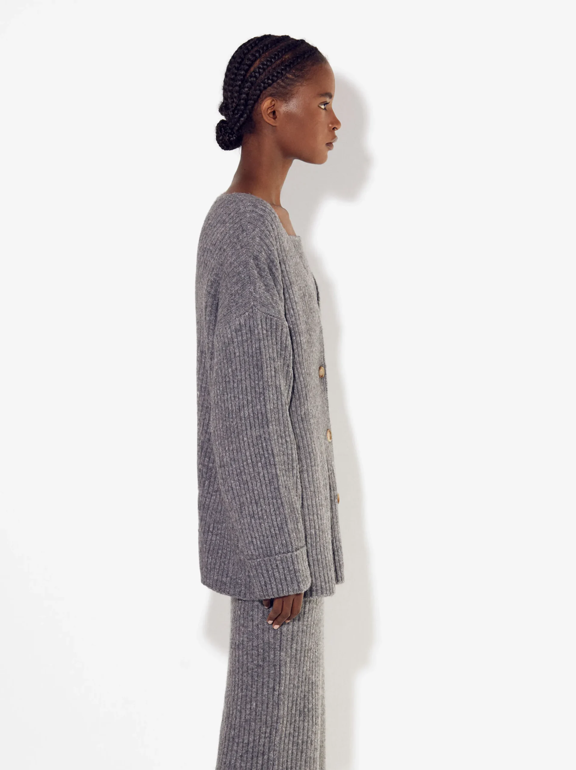 PARFOIS Chaqueta De Punto Con Botones Gris Flash Sale