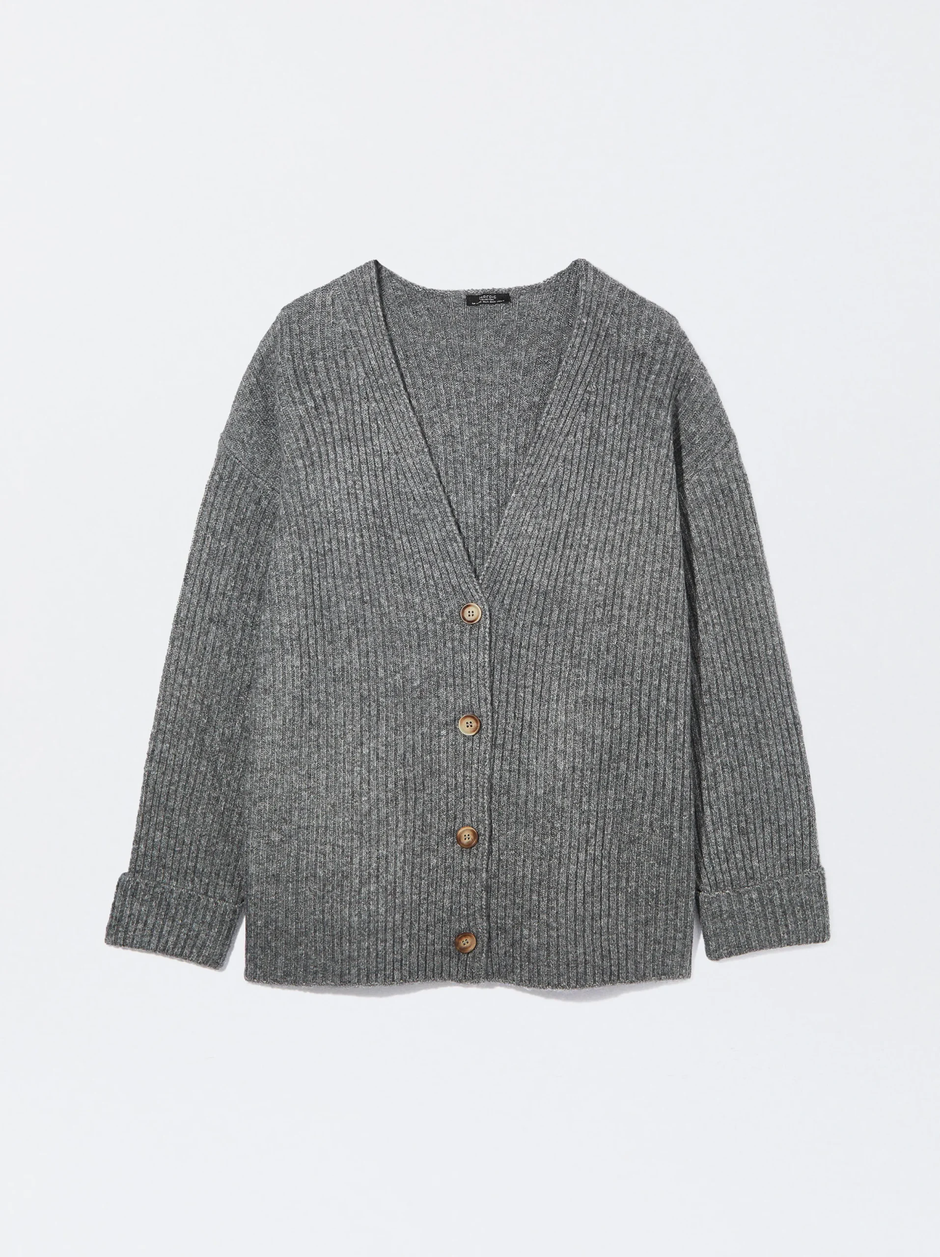 PARFOIS Chaqueta De Punto Con Botones Gris Flash Sale