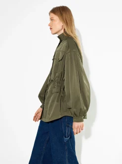 PARFOIS Chaqueta Estructura Botones Caqui New