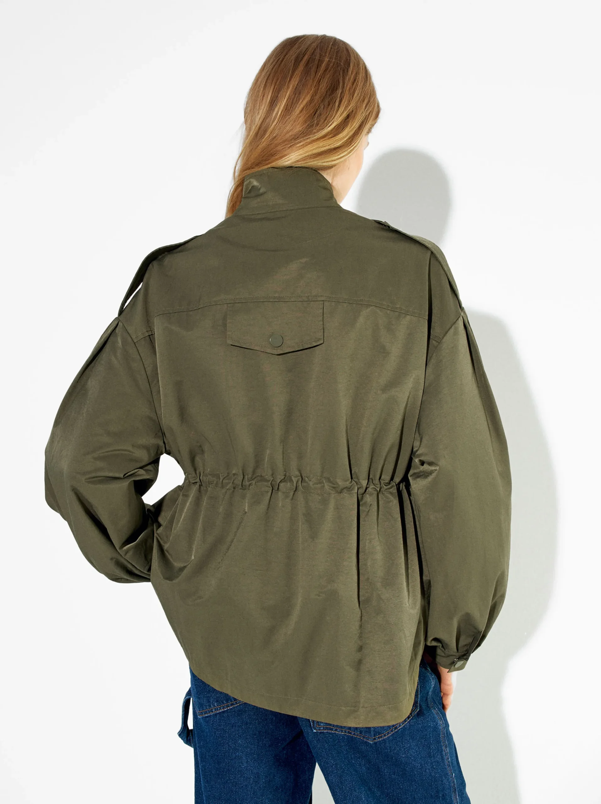 PARFOIS Chaqueta Estructura Botones Caqui New