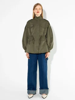 PARFOIS Chaqueta Estructura Botones Caqui New