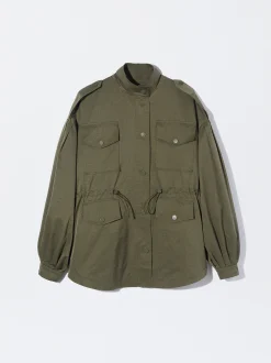 PARFOIS Chaqueta Estructura Botones Caqui New