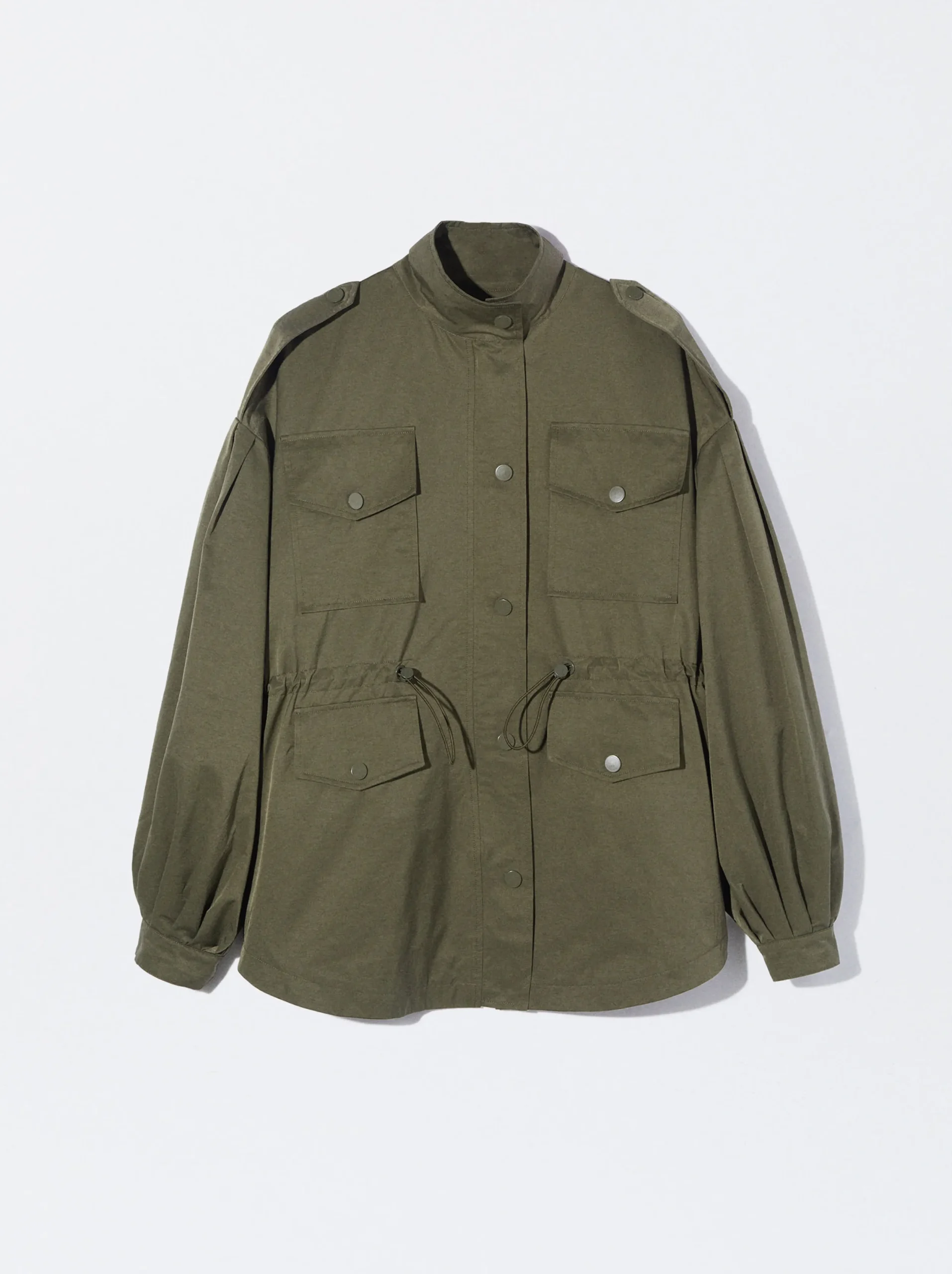 PARFOIS Chaqueta Estructura Botones Caqui New