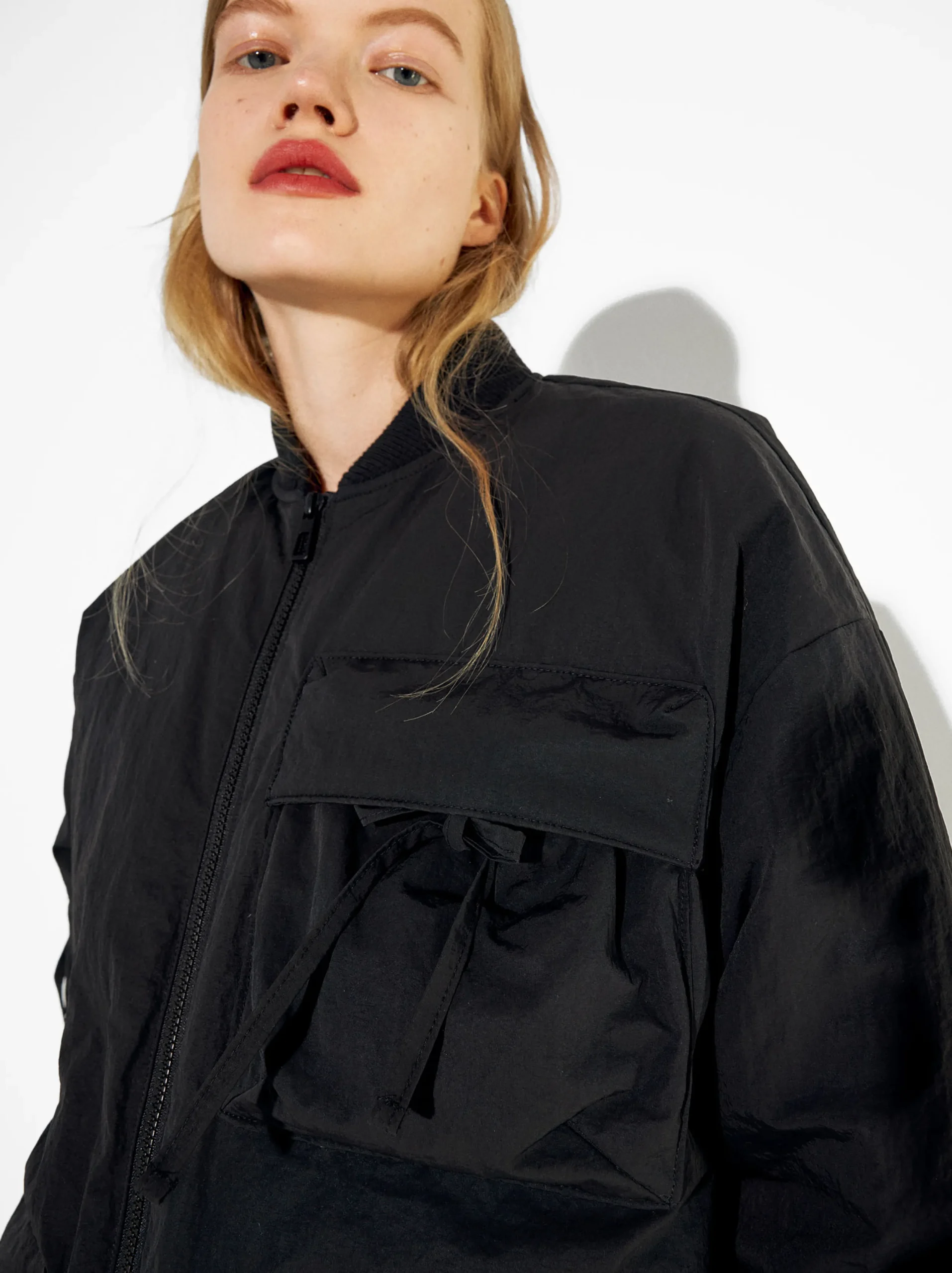 PARFOIS Chaqueta Leve Con Bolsillos Negro Cheap