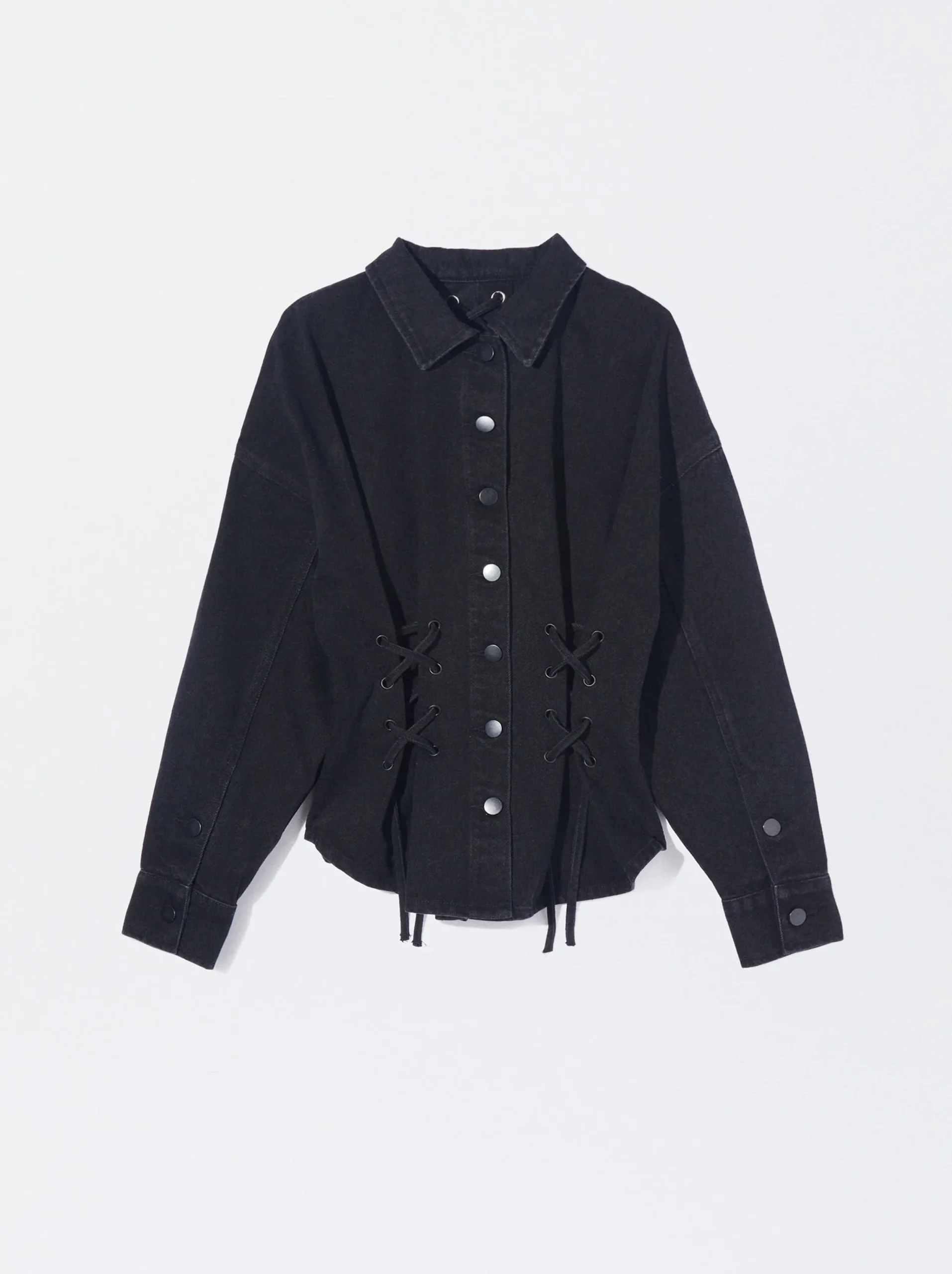 PARFOIS Chaqueta Vaquera Con Cordones Gris Clearance