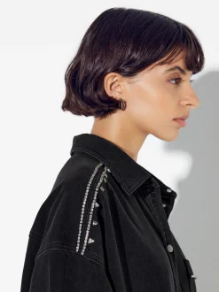 PARFOIS Chaqueta Vaquera Con Cristales Negro Hot