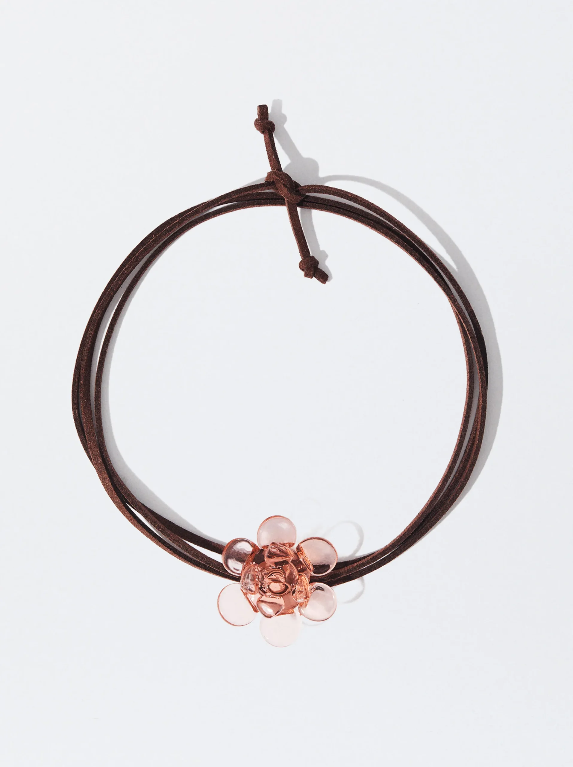 PARFOIS Chocker Piel Flor Cristal Rosa Hot