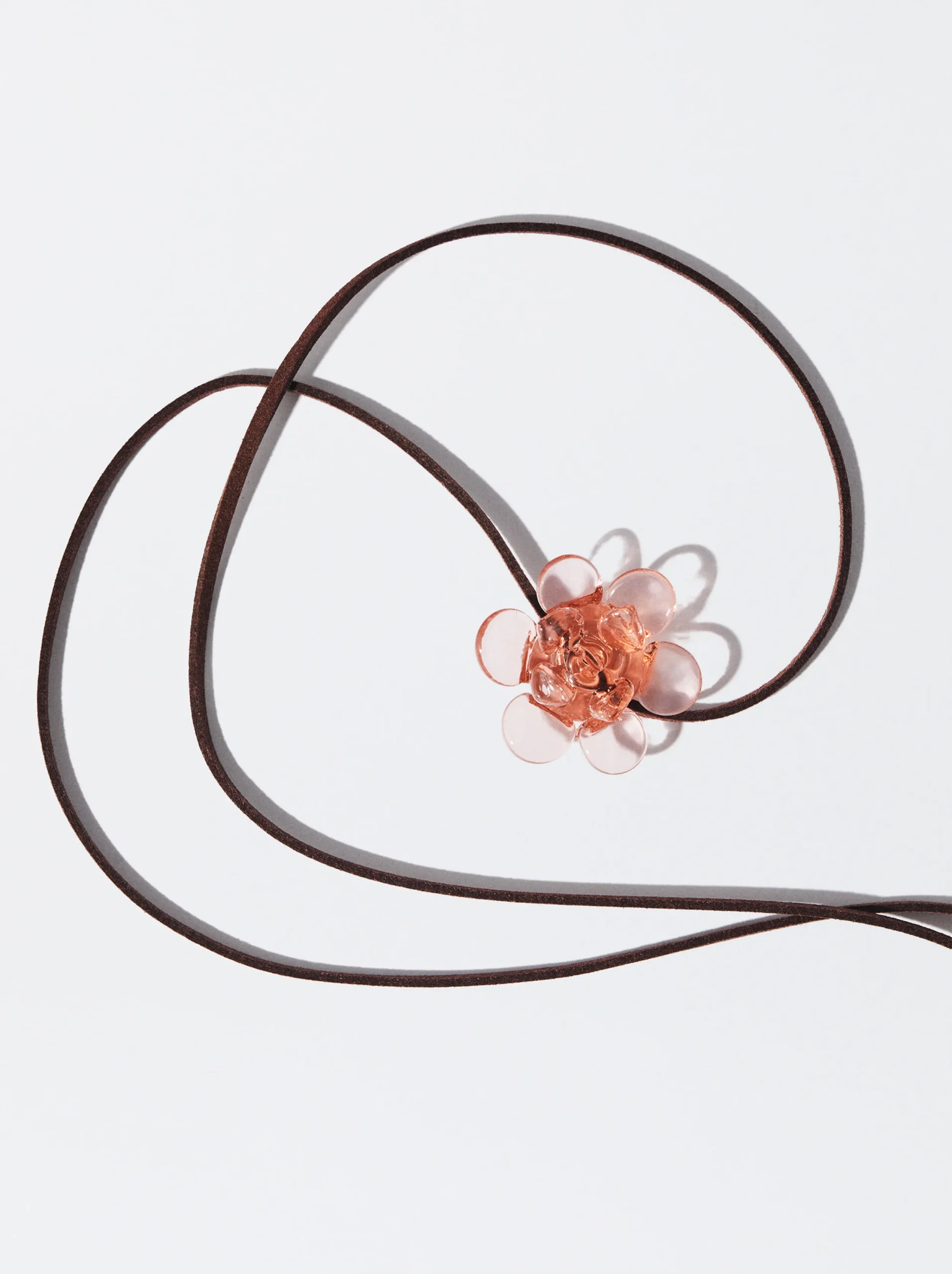 PARFOIS Chocker Piel Flor Cristal Rosa Hot