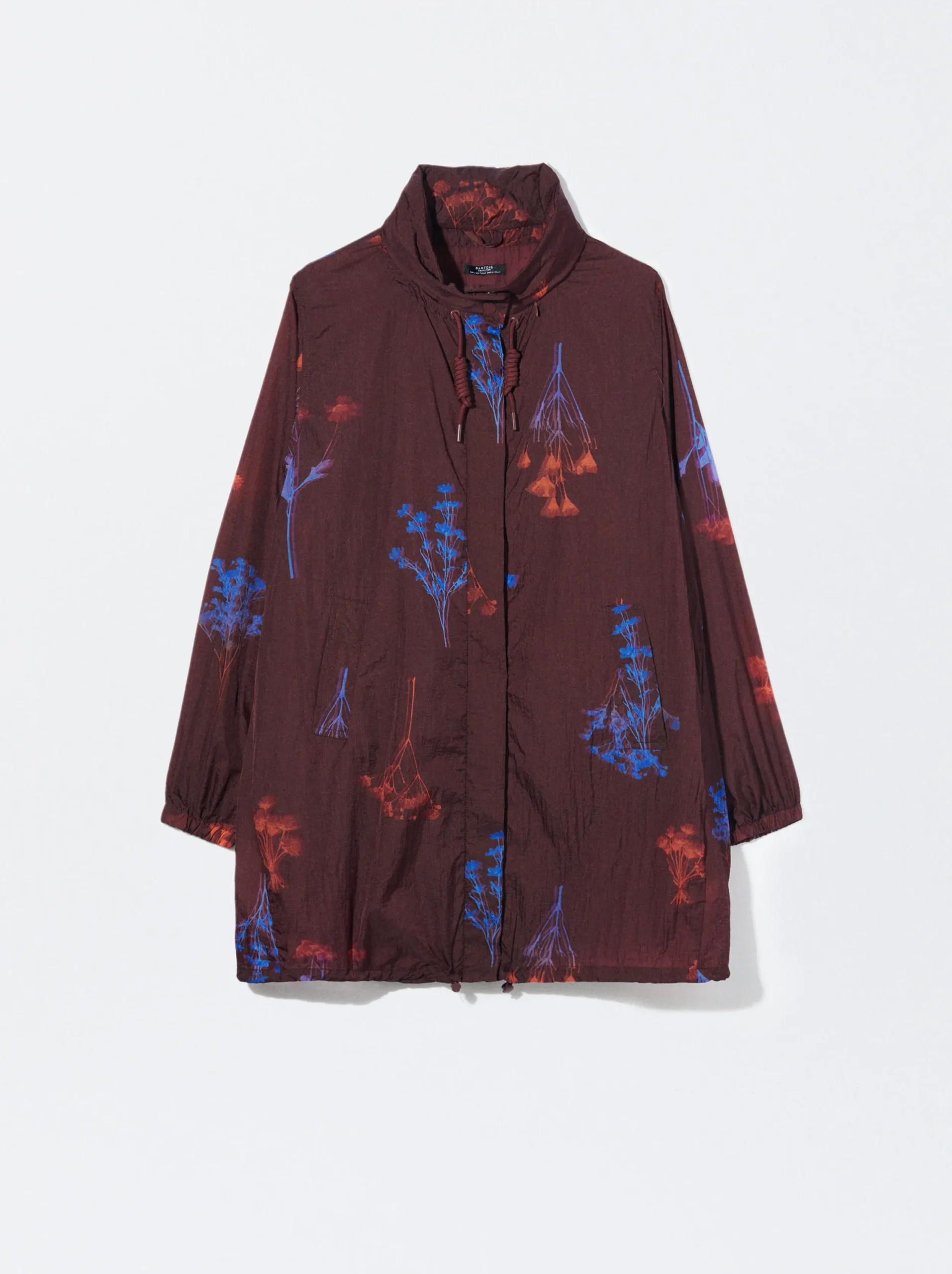 PARFOIS Chubasquero Estampado Con Capucha Burdeos Cheap