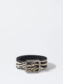 PARFOIS Cinturón De Piel Animal Print Multicor Clearance