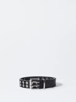 PARFOIS Cinturón Eyelets Hebilla Cuadrado Negro Shop
