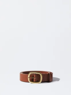 PARFOIS Cinturón Liso Con Hebilla Camel Discount