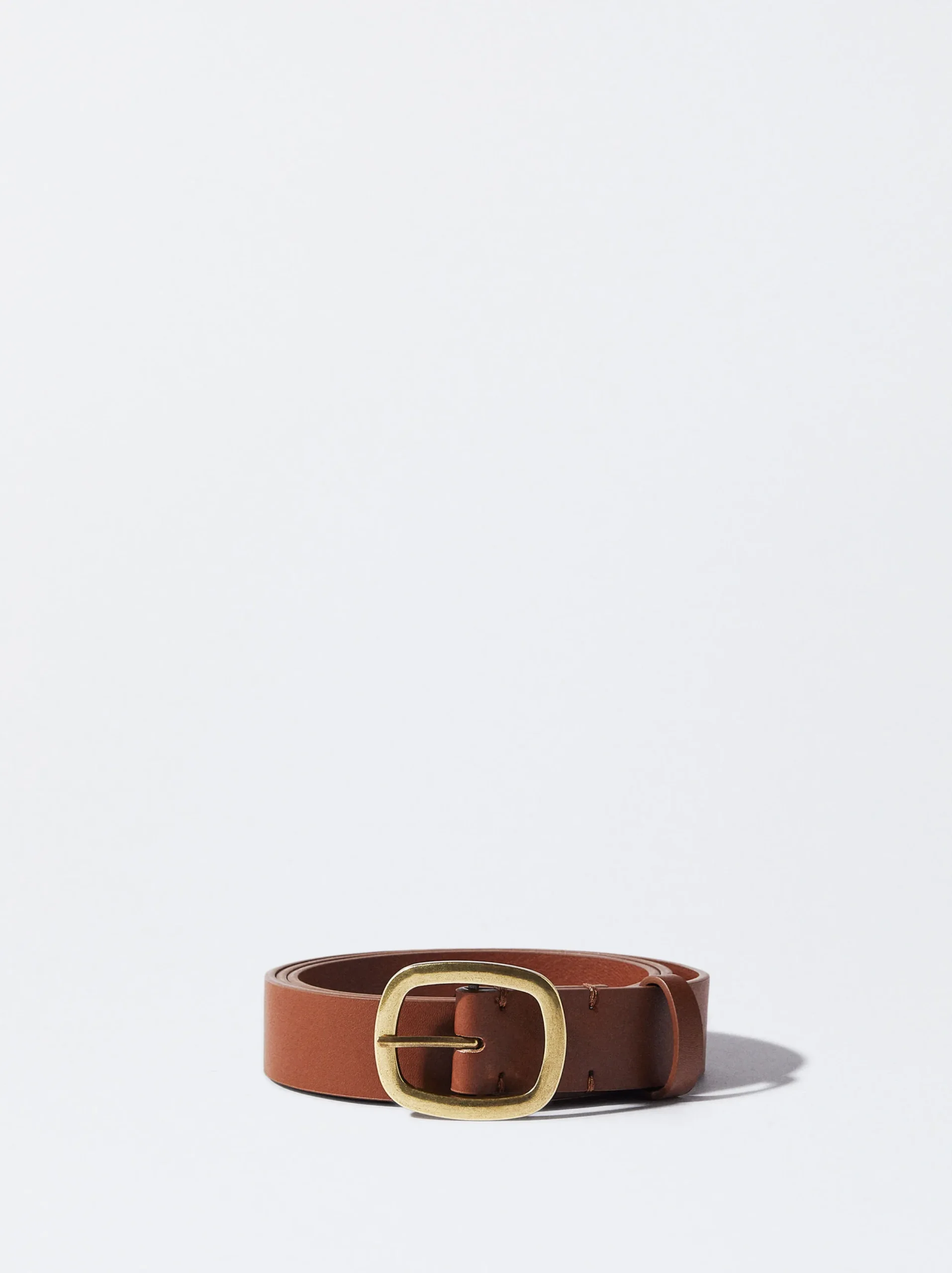 PARFOIS Cinturón Liso Con Hebilla Camel Discount