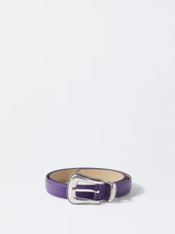 PARFOIS Cinturón Liso Con Hebilla Violeta Flash Sale