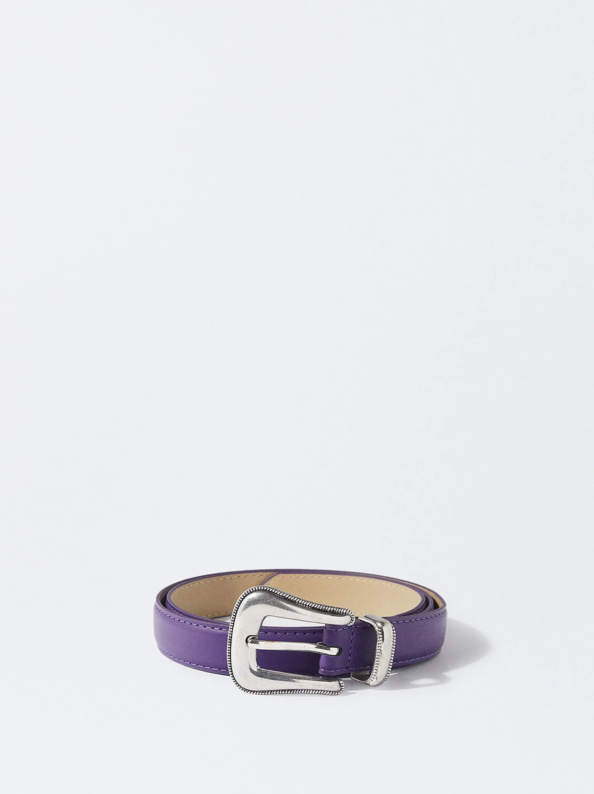 PARFOIS Cinturón Liso Con Hebilla Violeta Flash Sale
