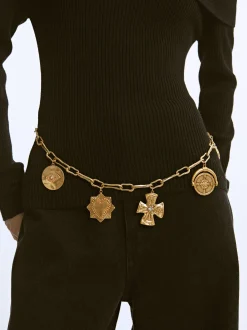 PARFOIS Cinturón Metálico Con Charms Dorado Clearance