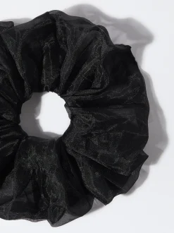 PARFOIS Coletero Fruncido 100% Seda Negro Outlet
