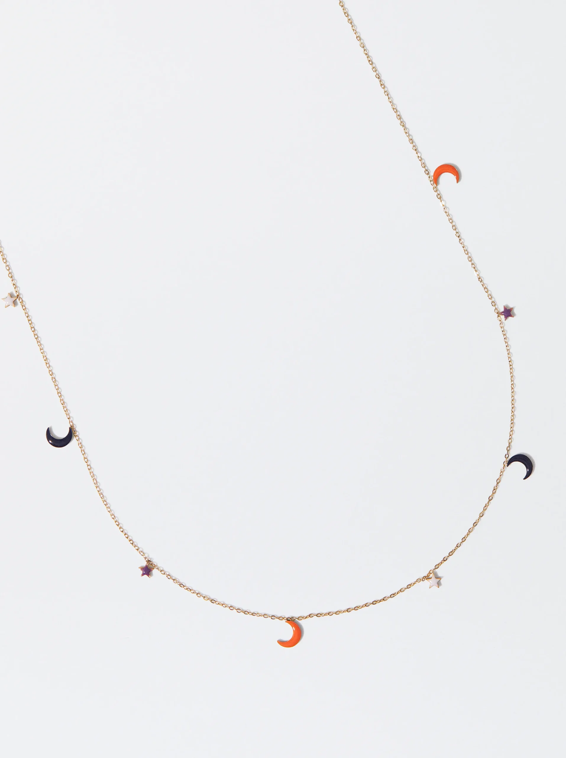 PARFOIS Collar Acero Con Lunas Y Estrellas Multicor Clearance