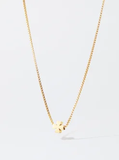 PARFOIS Collar Cadena Acero Con Trébol Dorado Best
