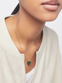 PARFOIS Collar Cadena Coraz&oacute;n Con Cristales Verde Discount