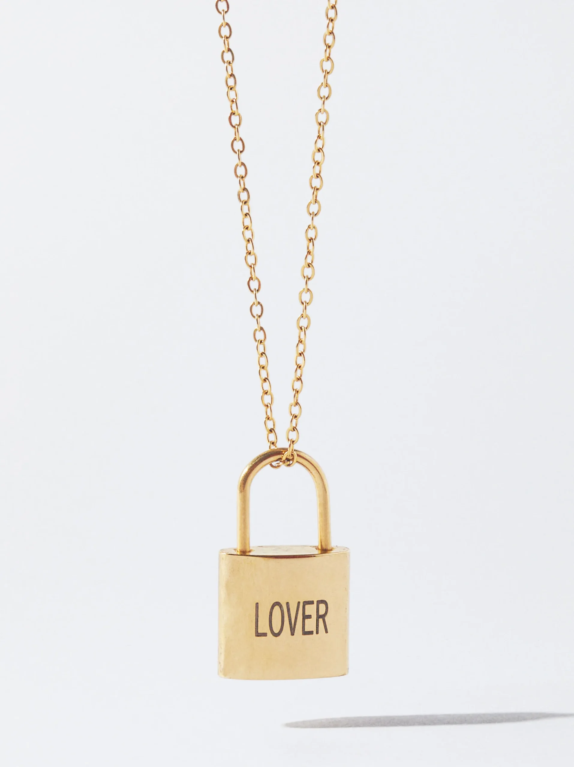 PARFOIS Collar Candado De Acero Personalizable Dorado Best