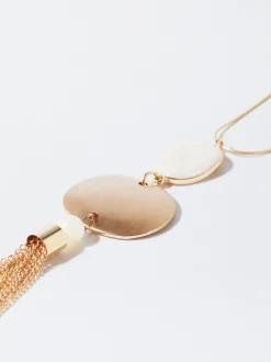 PARFOIS Collar Colgante De Esmalte Beige Clearance