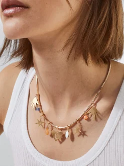 PARFOIS Collar Con Charms Y Perla De Agua Dulce Multicor Hot