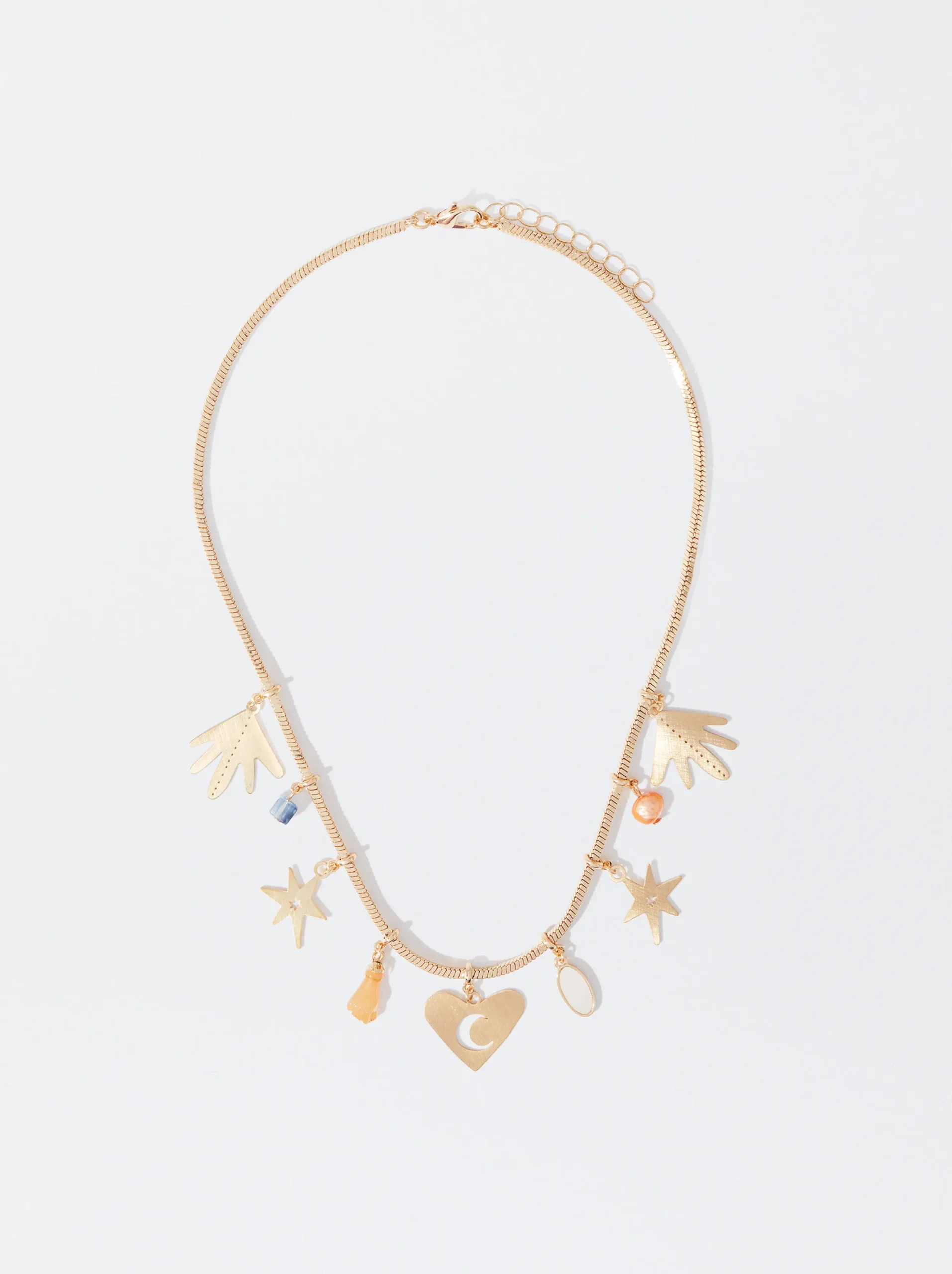 PARFOIS Collar Con Charms Y Perla De Agua Dulce Multicor Hot