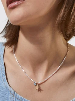 PARFOIS Collar Con Charms Y Resina Naranja Fashion