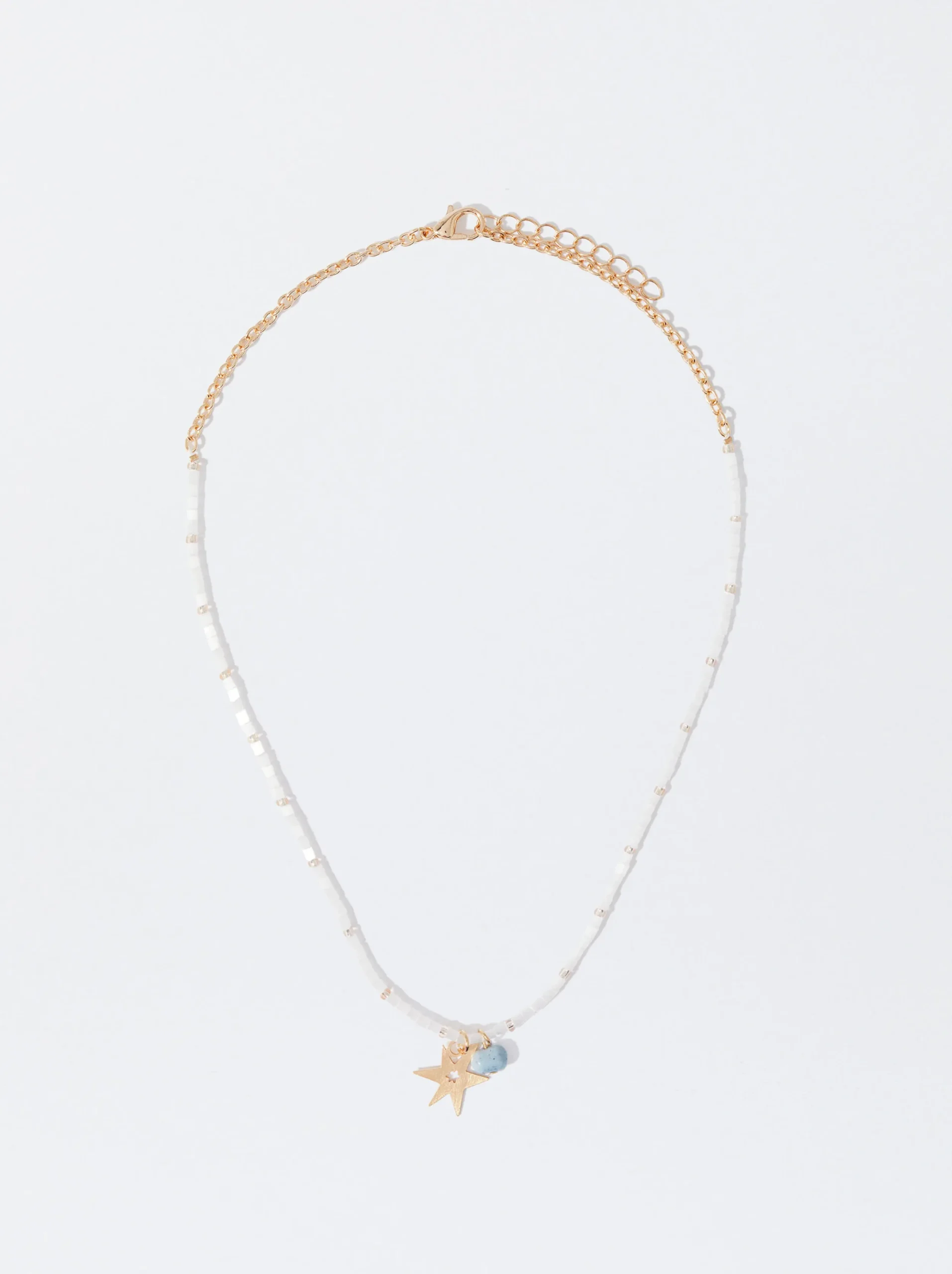 PARFOIS Collar Con Charms Y Resina Naranja Fashion